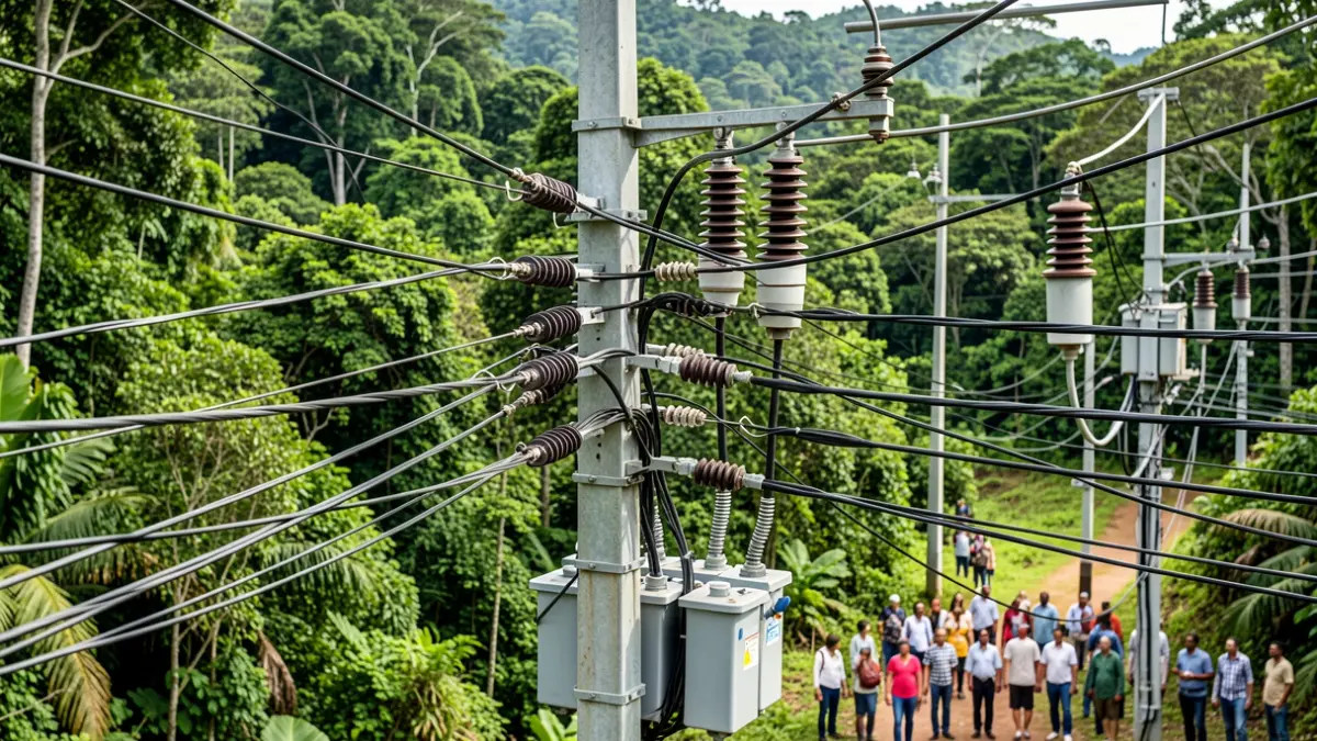Imagen genérica de infraestructuras eléctricas en entornos naturales.