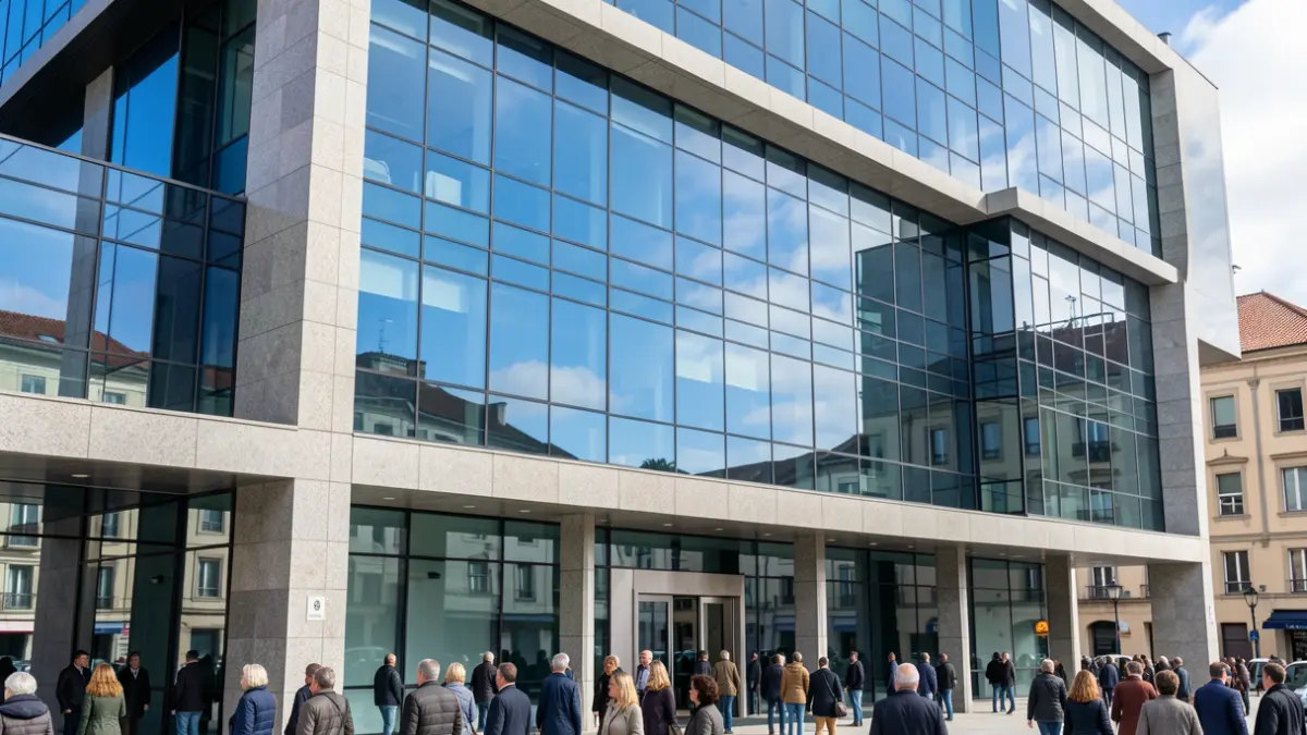 Imagen genérica de un edificio corporativo moderno en Galicia.