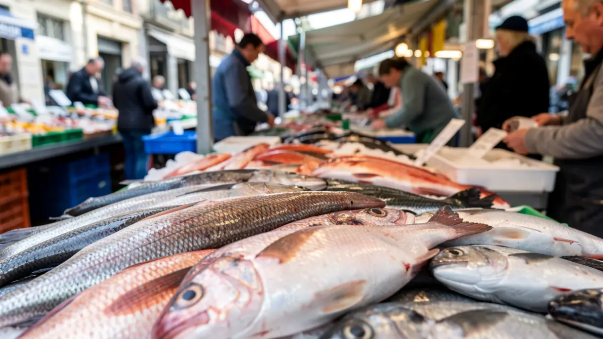 Generic image: Fresh fish in a bustling fish market in Euskadi.