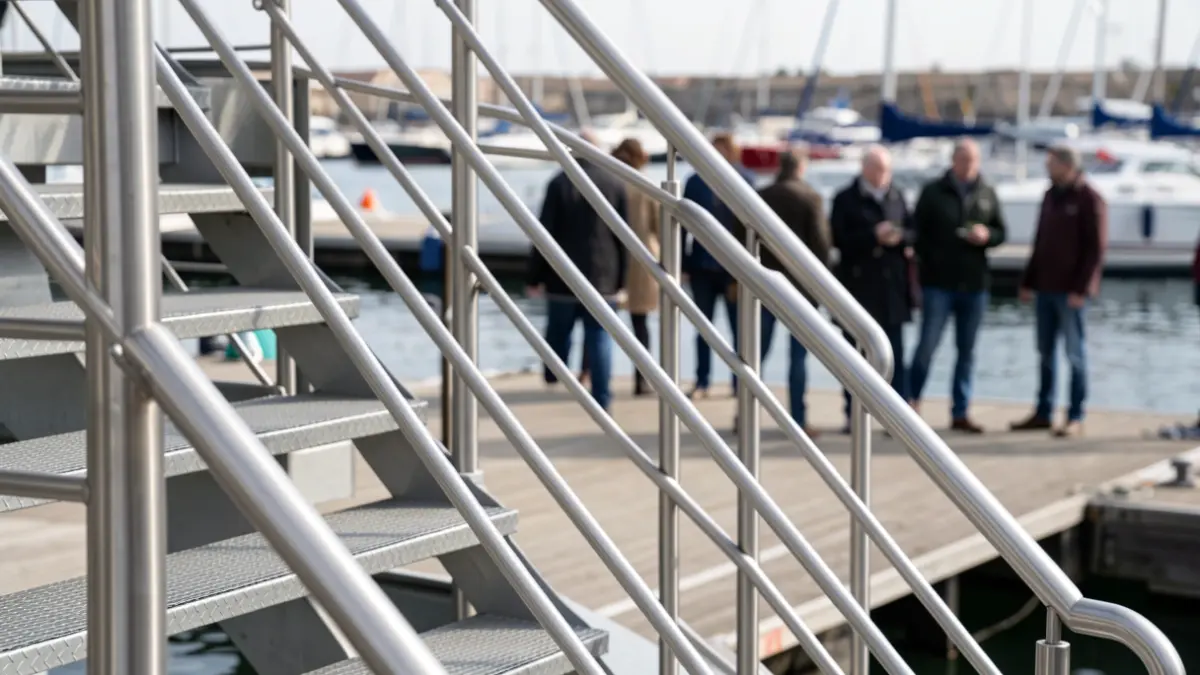 Generic image of a new harbor staircase.