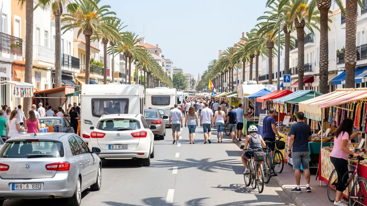 Imagen genérica de la feria ExpoMóvil en la Avenida de Canarias, Gran Canaria, con vehículos y público.