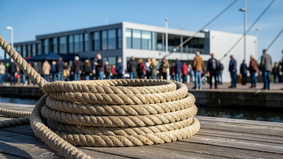Generic image of a ship's mooring rope on a dock.