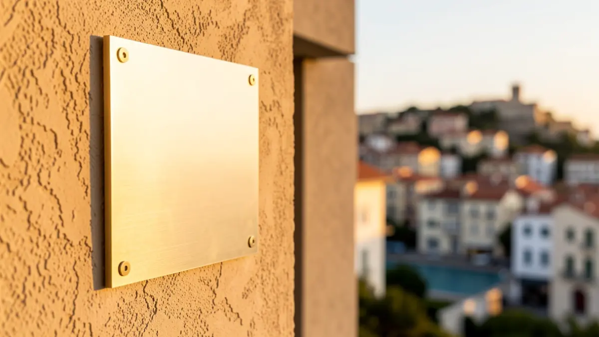 Placa de calidad turística en un edificio de Gandia durante la gala SICTED.