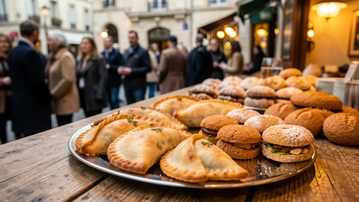 Imagen genérica de empanadas y alfajores artesanales.