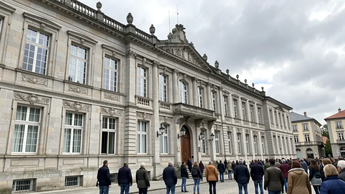 Imagen genérica de un edificio universitario de granito en Galicia.