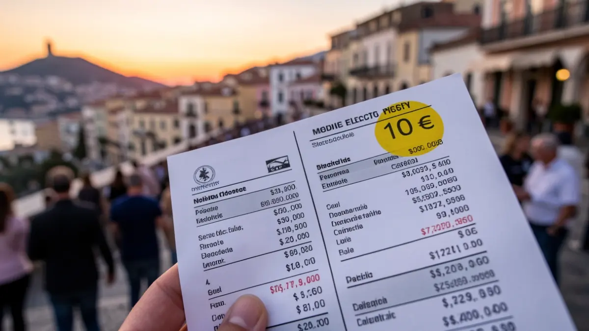 Generic image of a split electricity and mobile bill with a discount marked.