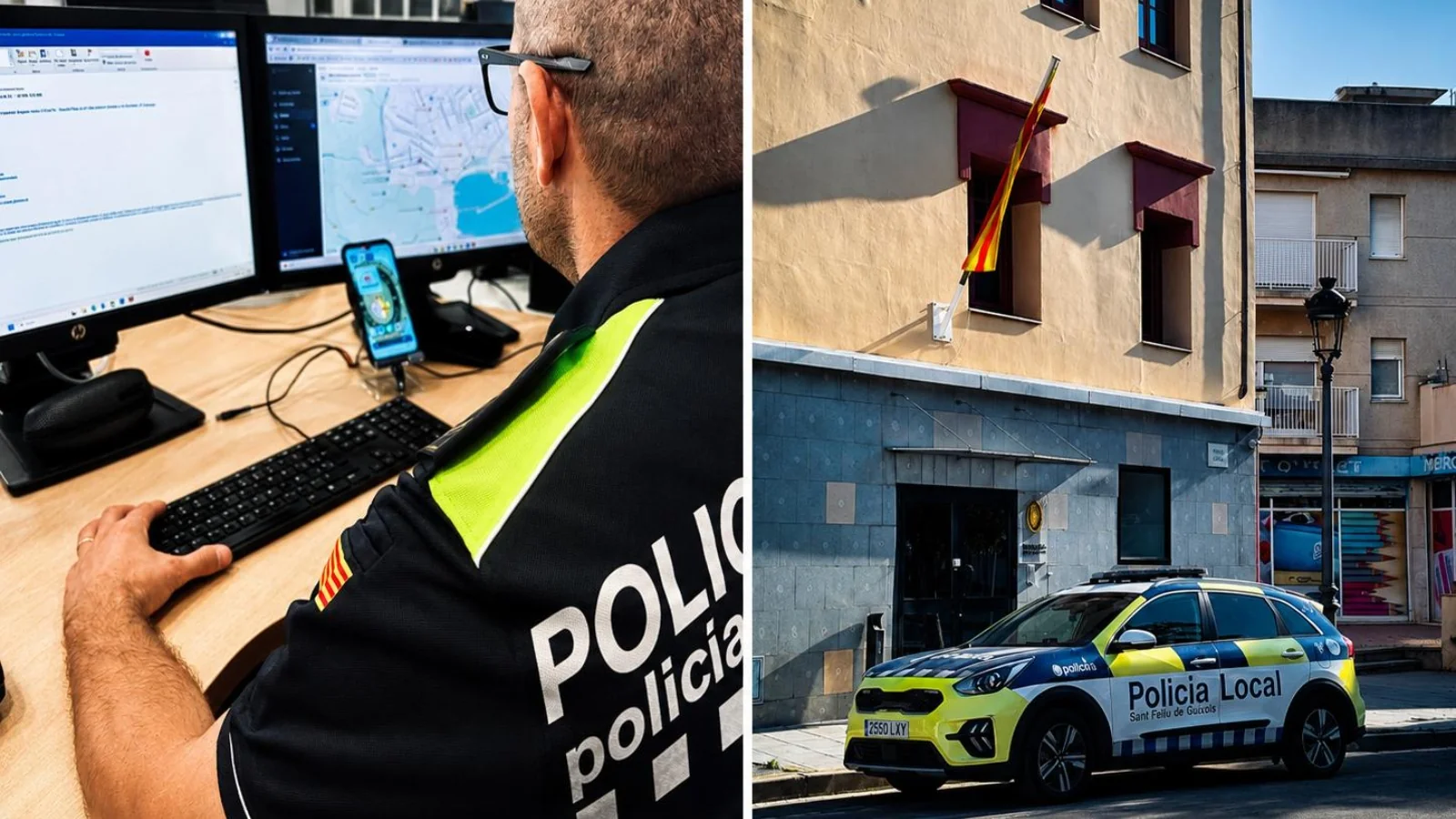 Policía Local de Sant Feliu de Guíxols utilizando la plataforma HORUS.
