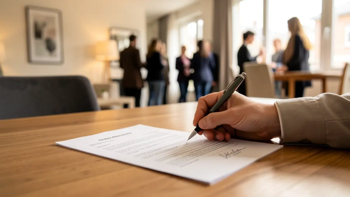 Imagen genérica de una persona firmando un contrato de alquiler.