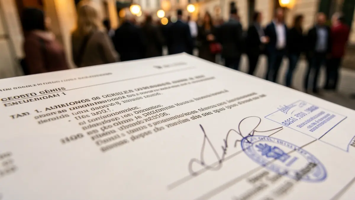 Generic image of a Spanish tax document with stamps and signature.