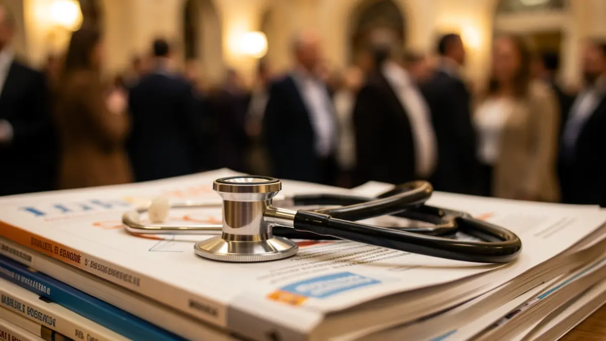 Generic image: Medical tools such as a stethoscope and books.