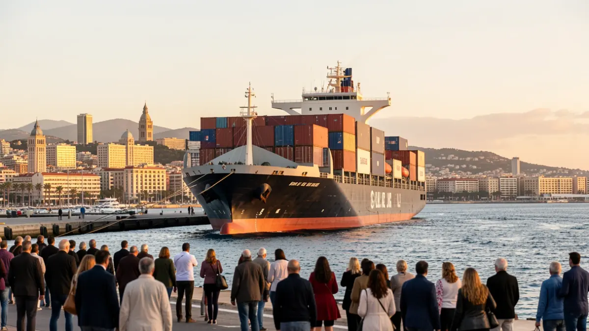 Generic image of a container ship in the Port of Alicante.