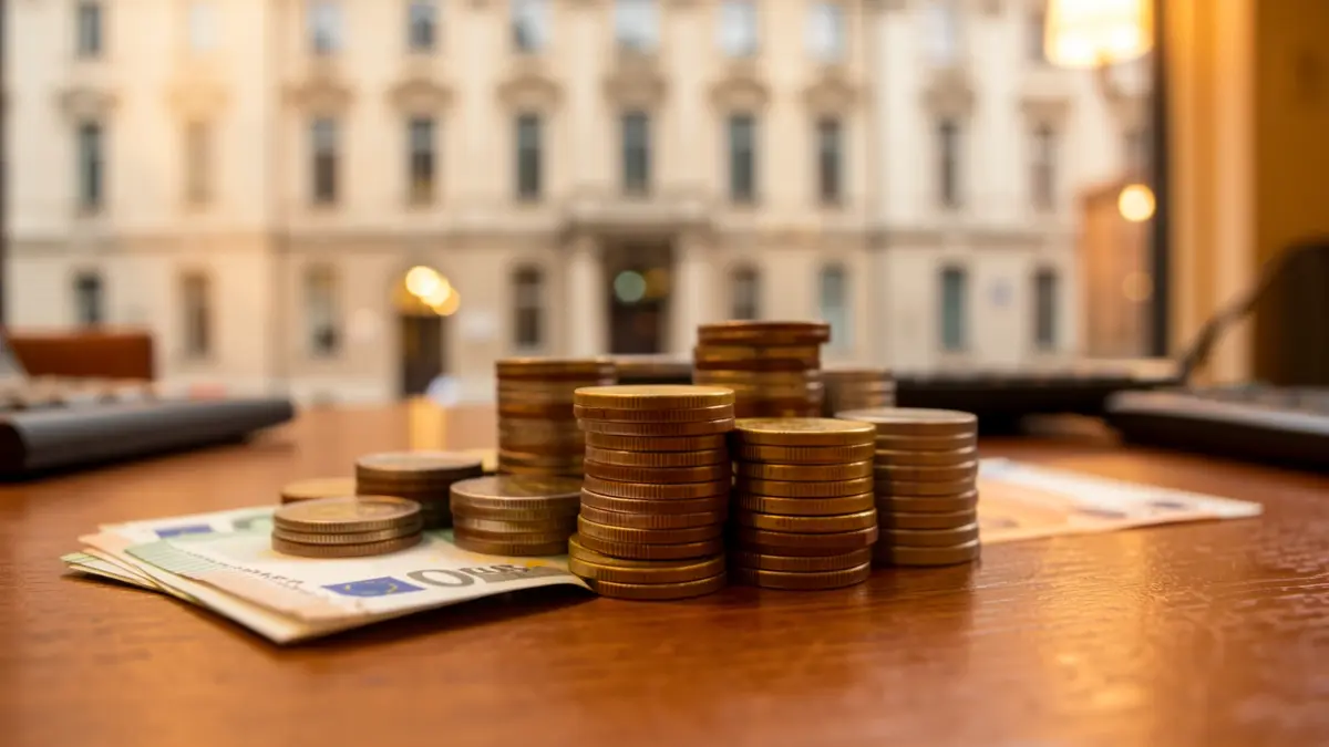 Imagen genérica de dinero y un banco.