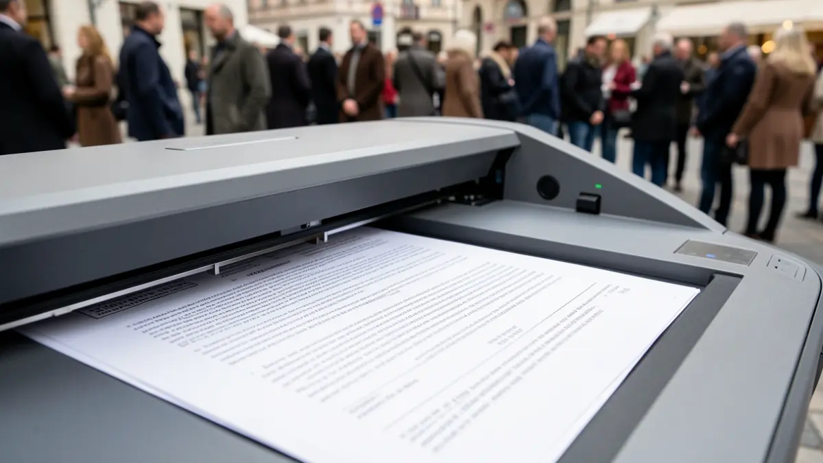 Generic image of a scanner digitizing a document.
