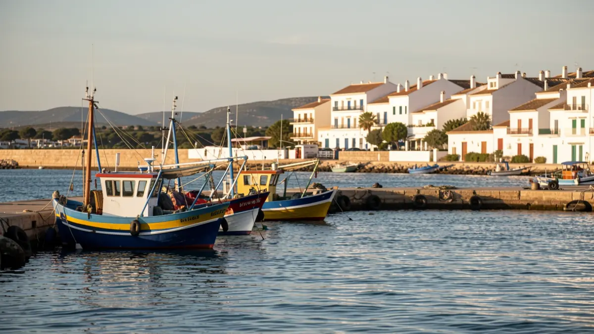 Imagen genérica de la costa andaluza con barcos de pesca.