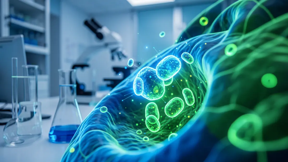Imagen genérica de nanopartículas en un laboratorio médico.
