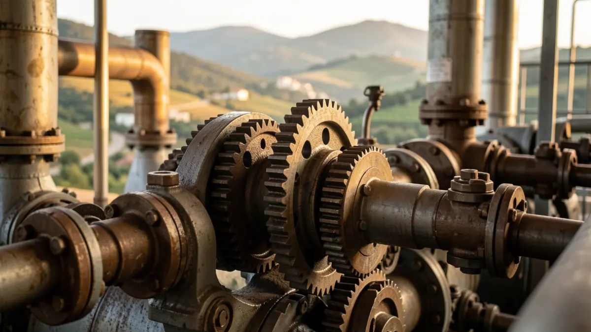 Generic image of industrial machinery with a touch of the Valencian landscape.