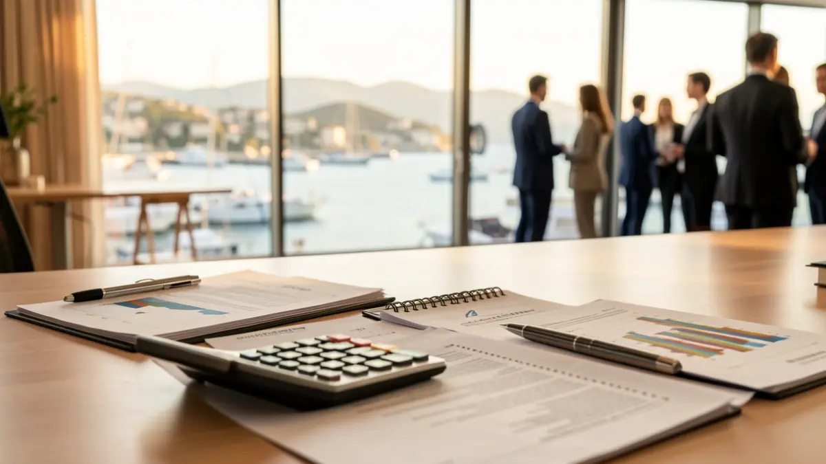 Generic image of financial management and economic documents in an office.