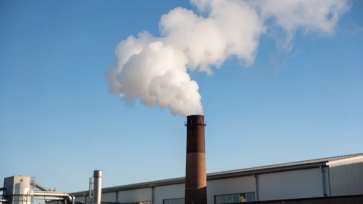 Generic image of a smoke plume from a Tubos Reunidos factory.