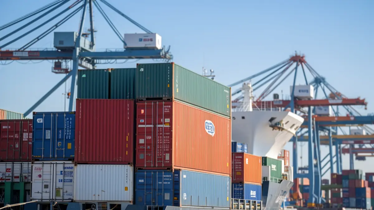 Generic image of containers at a Mediterranean port.
