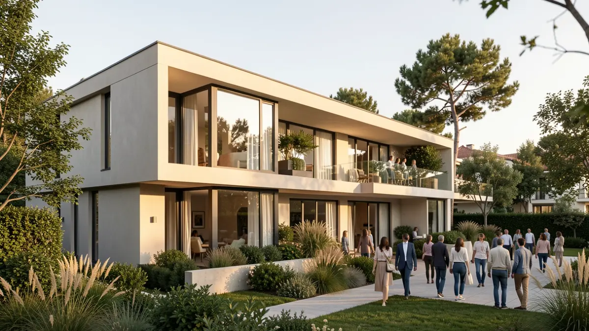 Generic image of a modern residential building in a Mediterranean setting.