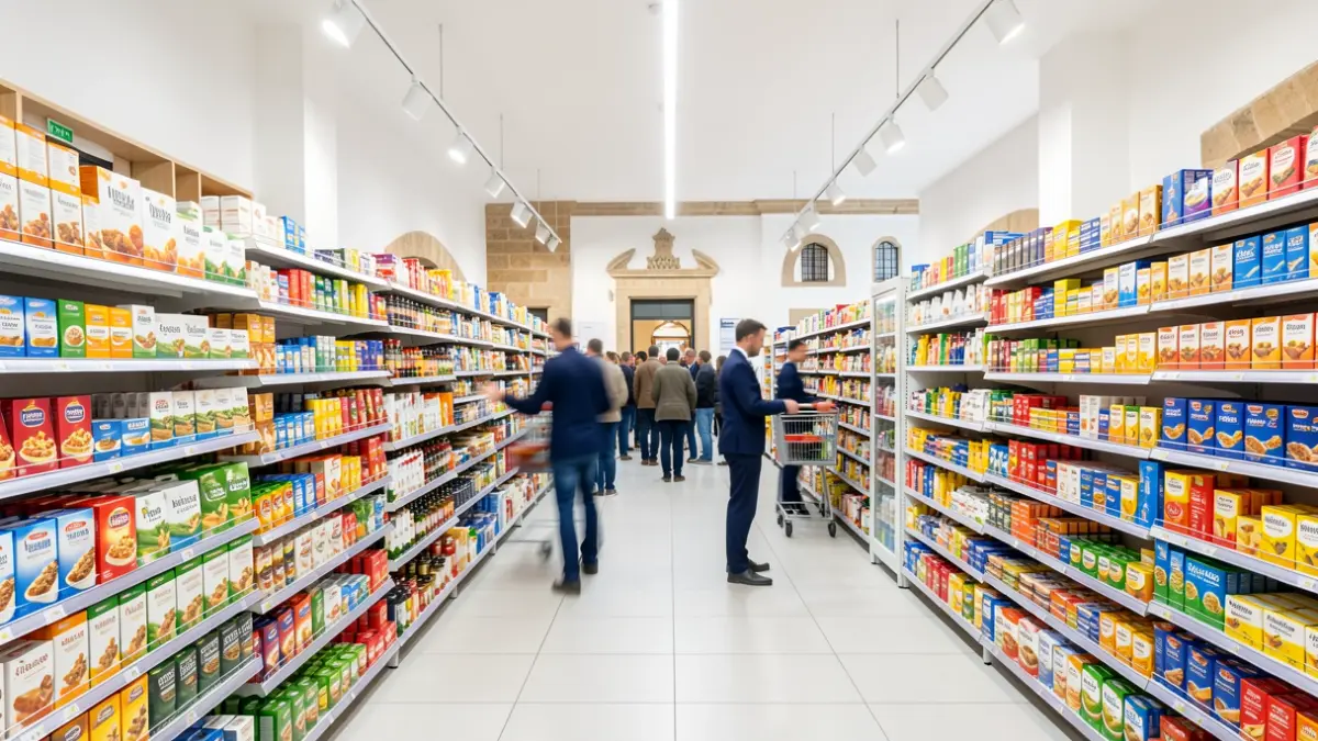 Generic image of a Mercadona supermarket in the Canary Islands with employees.