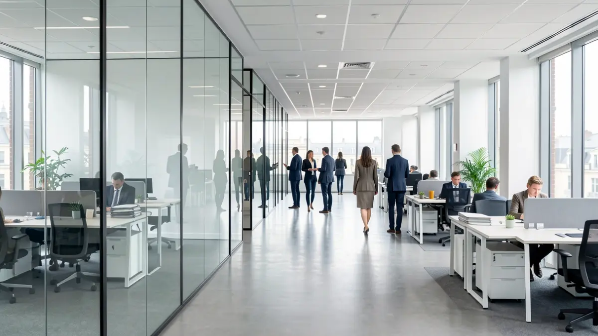 Imagen genérica de un interior de oficina moderno con luz natural.
