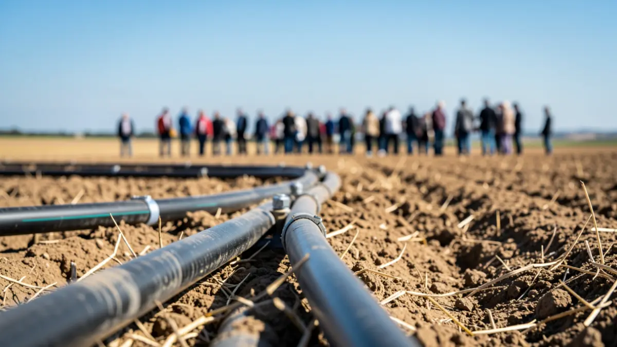 Generic image of irrigation infrastructure in a field.