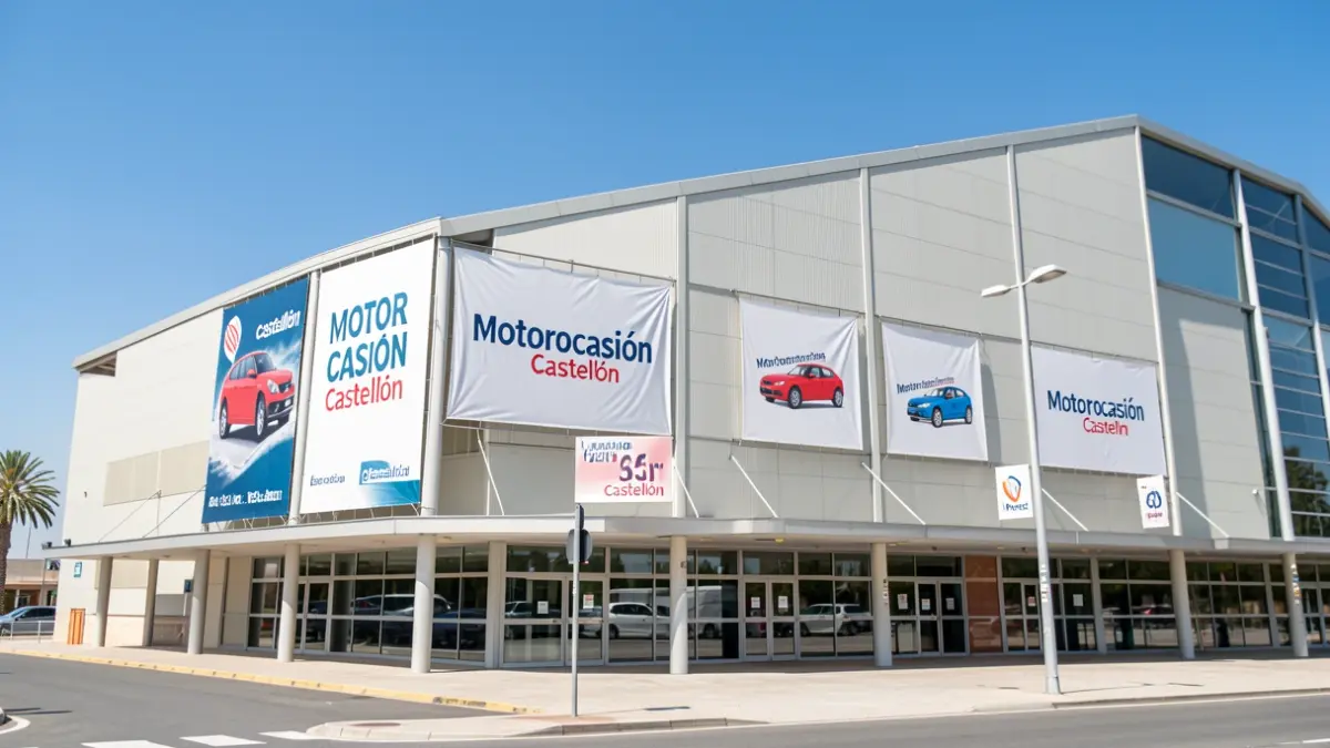 Imagen genérica del recinto ferial de Castellón con señales de Motorocasión.