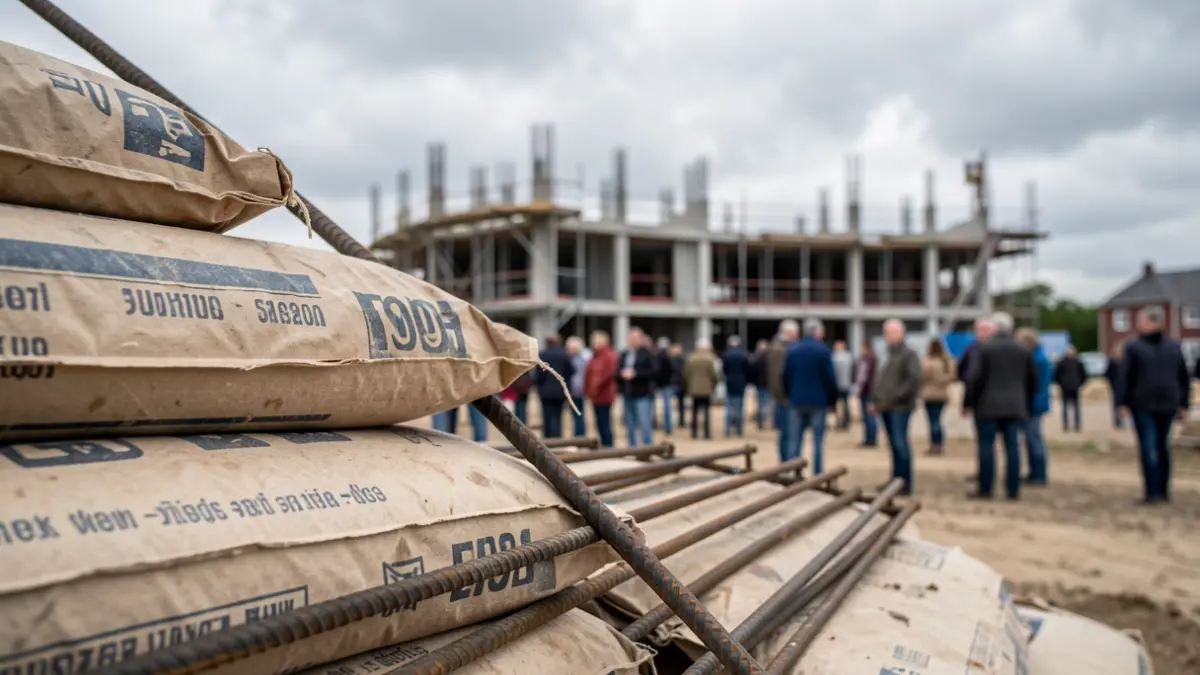 Generic image of construction materials and unfinished public works.