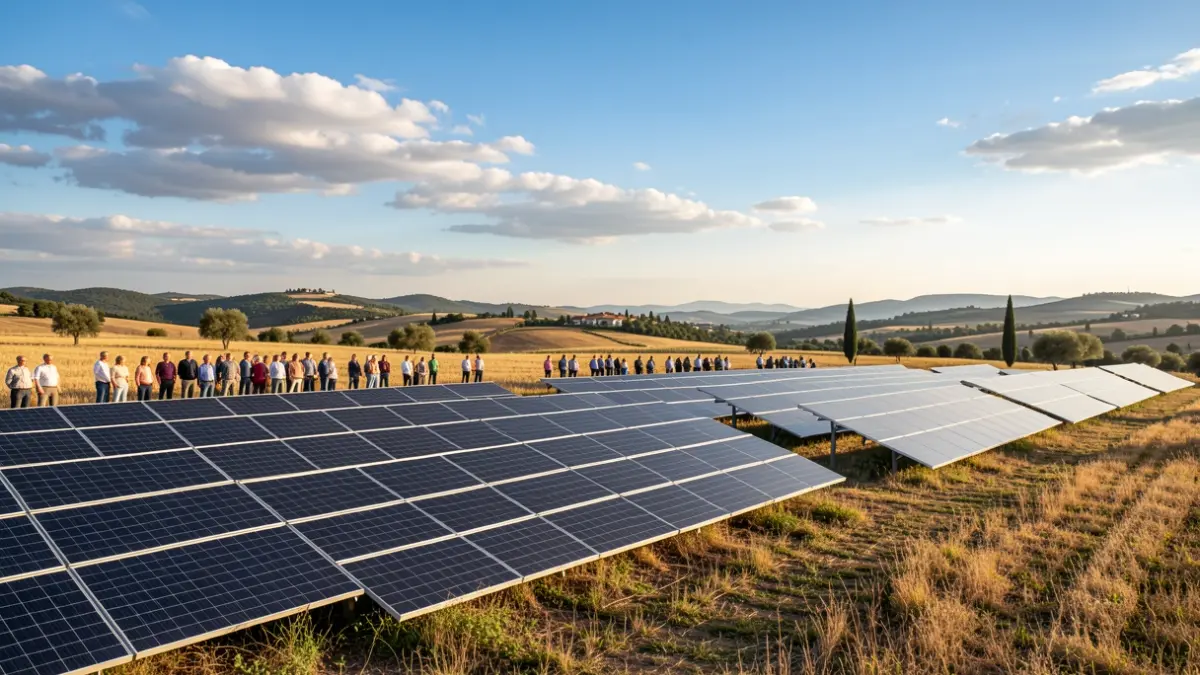 Imagen genérica de paneles solares en un campo.