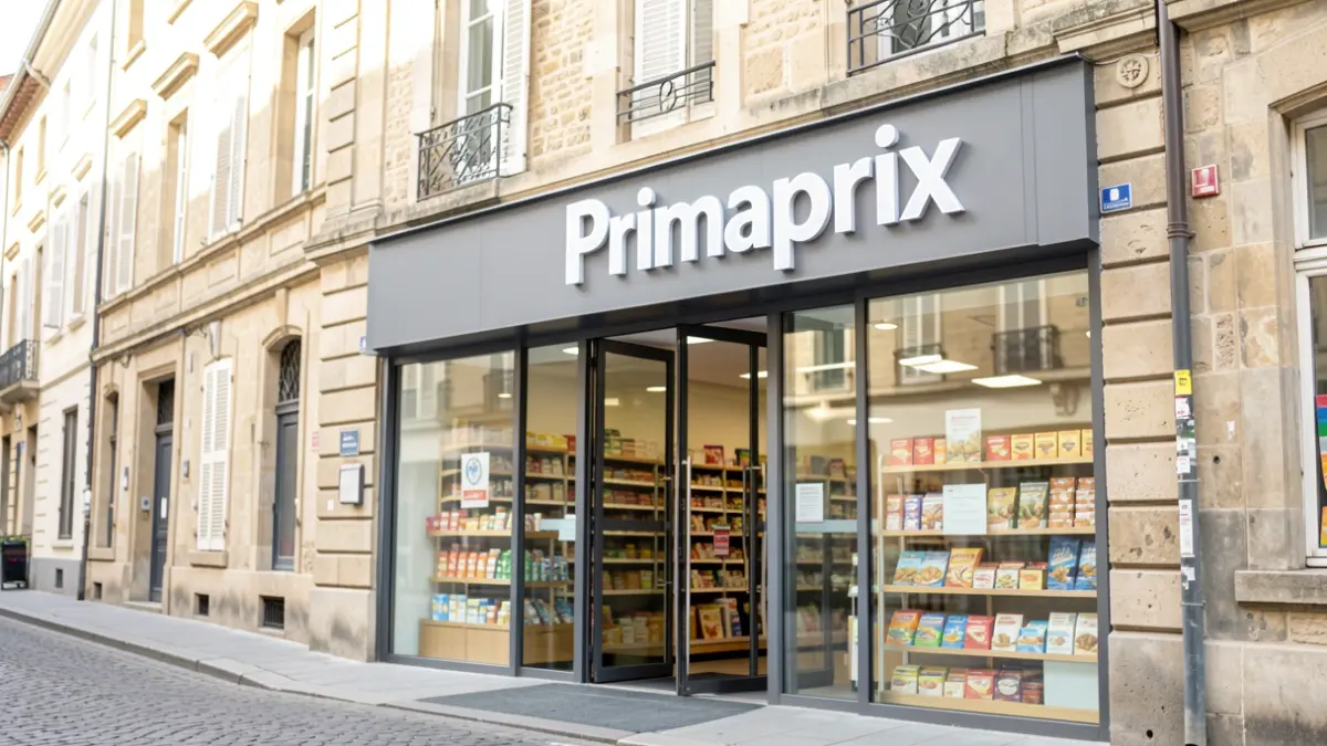 Imagen genérica: Exterior de un supermercado Primaprix en una calle histórica.