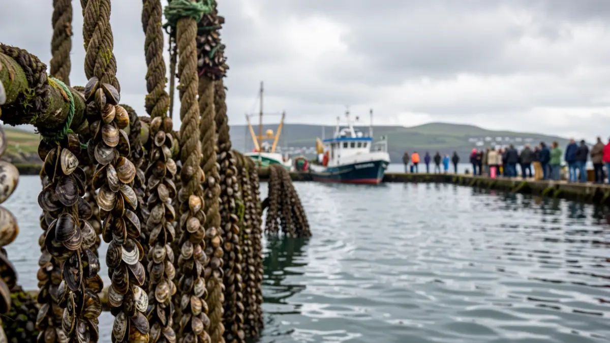 Imagen genérica de bateas de mejillón en la Ría de Vigo.