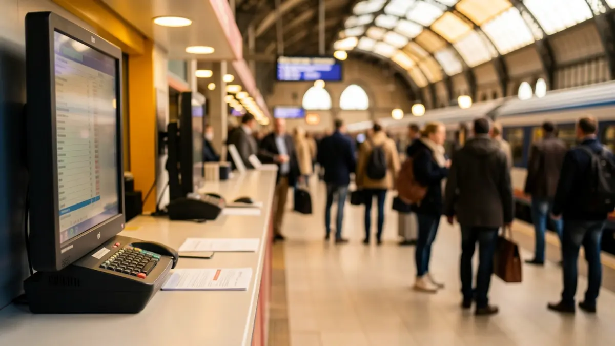 Imagen genérica de un mostrador de venta de billetes de tren.