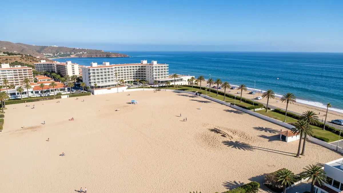 Generic image of a hotel complex in the Canary Islands with low occupancy.