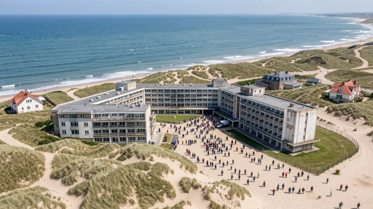 Generic image of a hotel complex on coastal dunes.