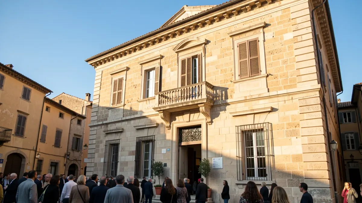 Generic image of a Mediterranean town hall facade.