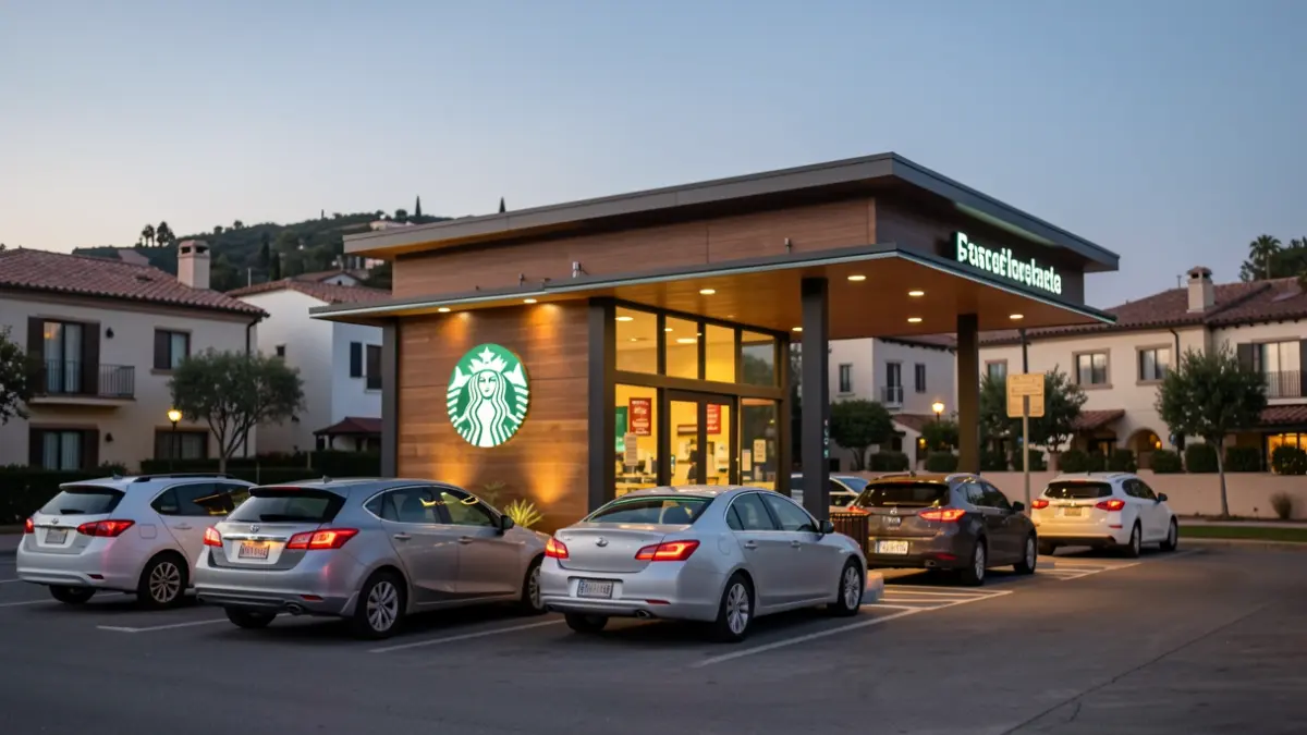 Imagen de un Starbucks con formato Auto en Alcalá de Henares.