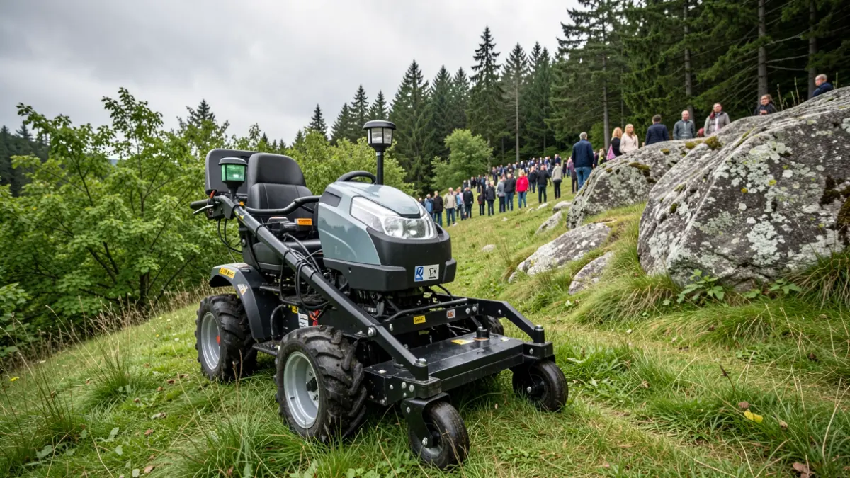 Imagen de un robot segador forestal en Galicia.