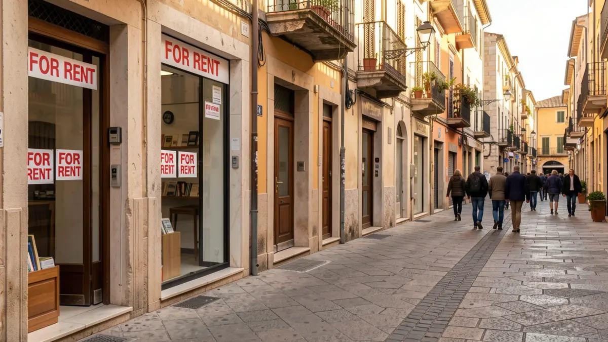 Imagen genérica de locales comerciales a pie de calle transformados en viviendas.