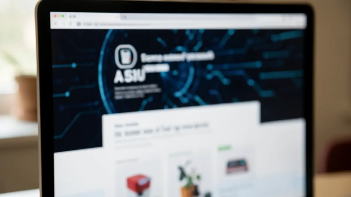 Imaxe dunha páxina web falsa deseñada para enganar asistentes de compra con IA, cun enfoque na ciberseguridade.