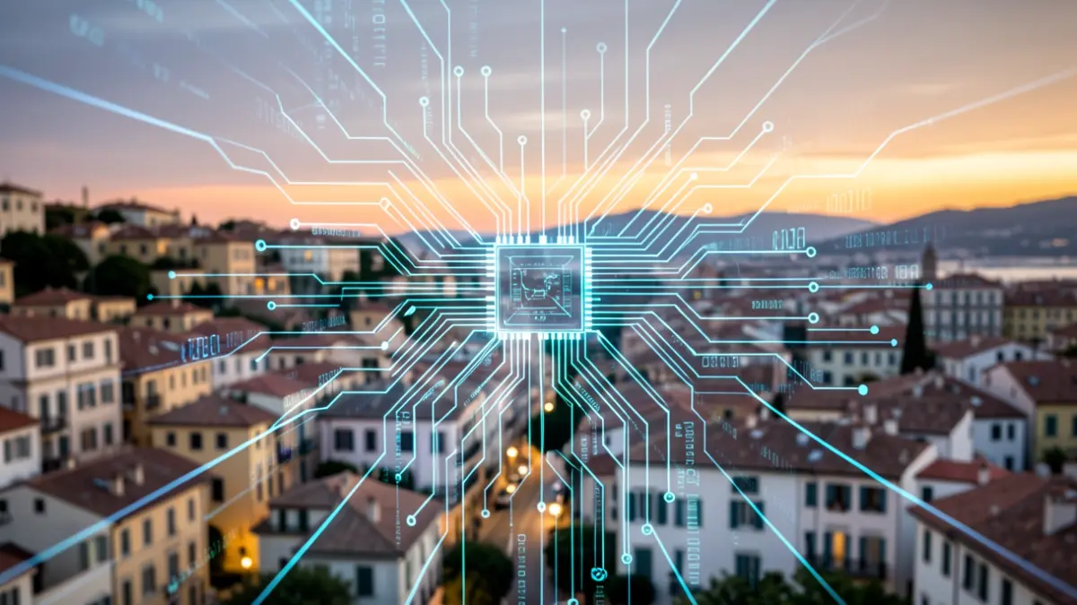 Imagen genérica de tecnología e innovación con elementos de la ciudad de València.