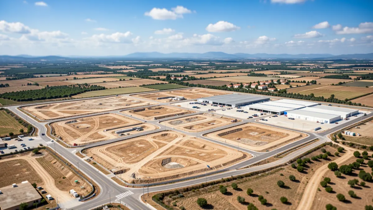 Imagen genérica de un parque empresarial en construcción.