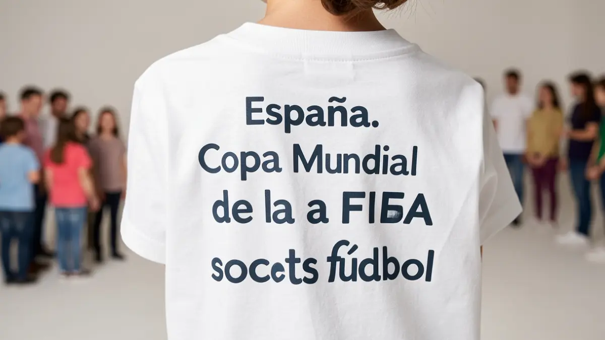 Camiseta infantil de Zara con lema del Mundial de Fútbol.