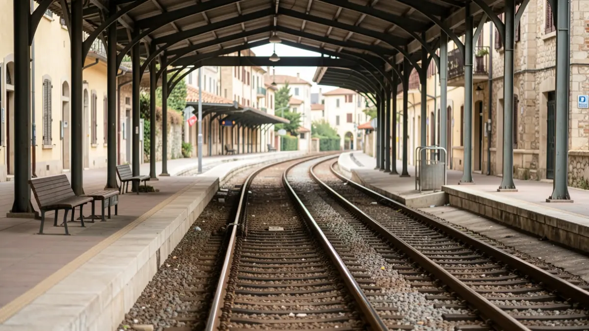 Imagen genérica de una estación de tren con vías.