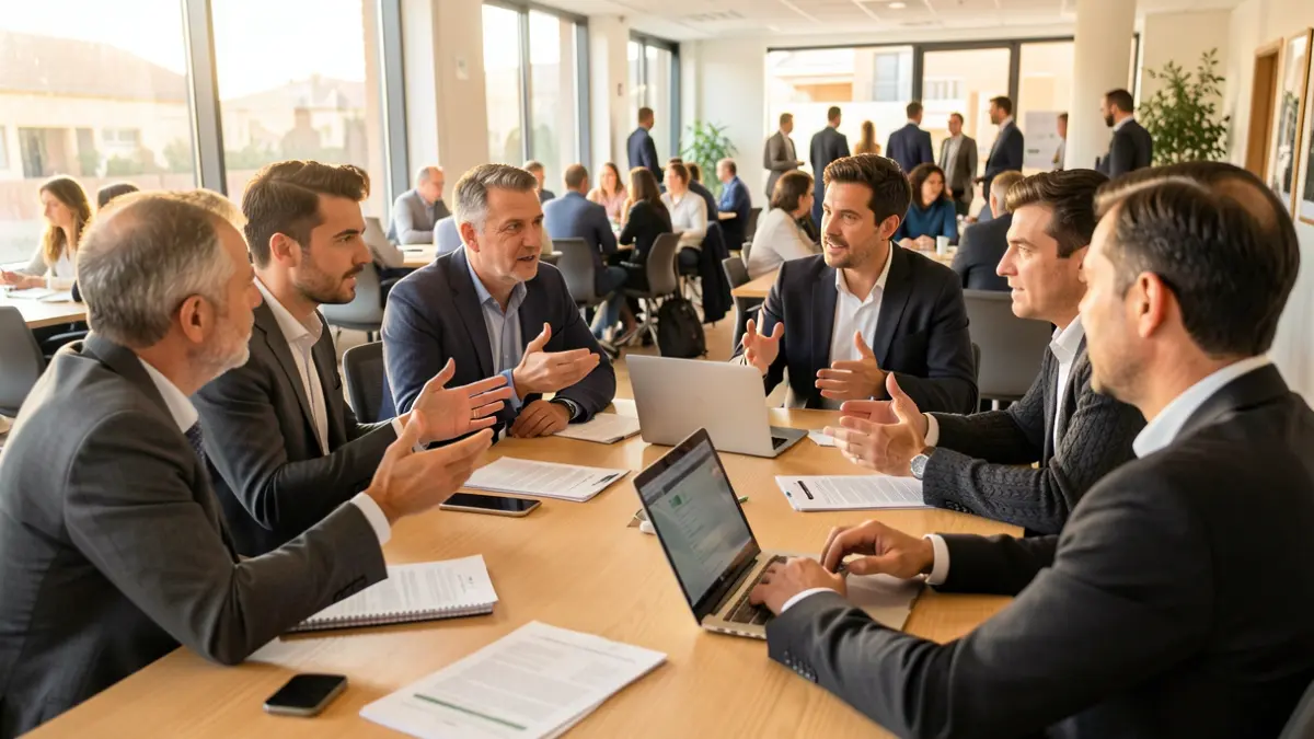 Imagen genérica de profesionales reunidos para hablar de sostenibilidad empresarial.