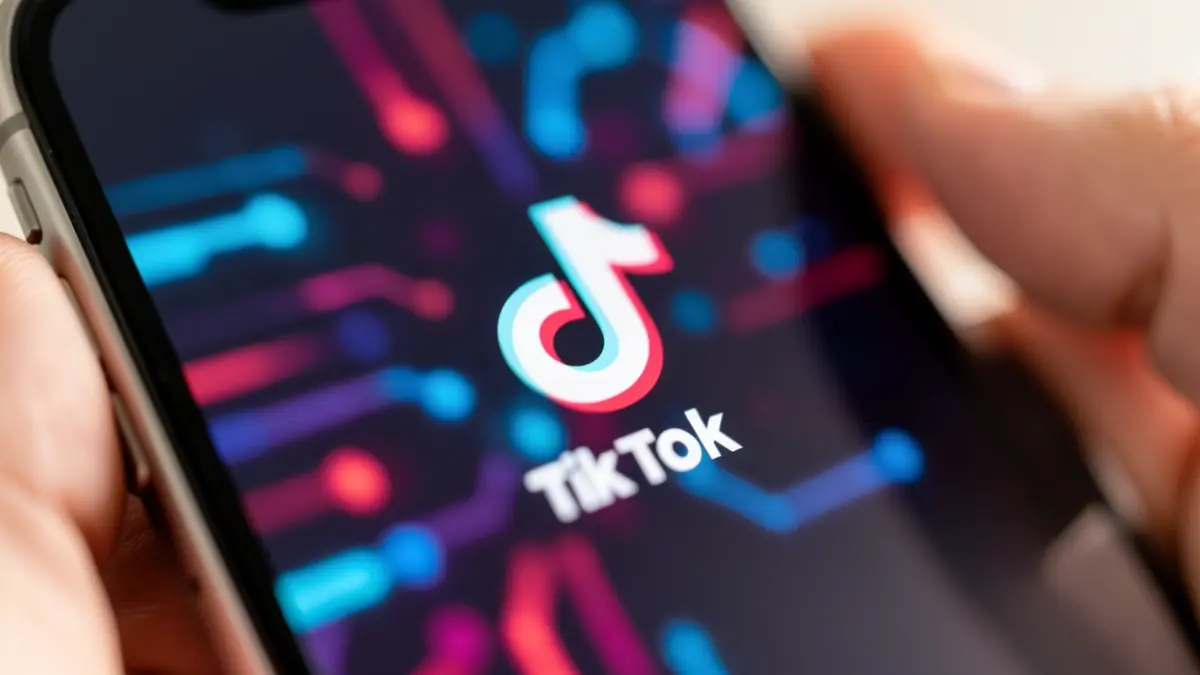 Logo de TikTok en la pantalla de un smartphone.