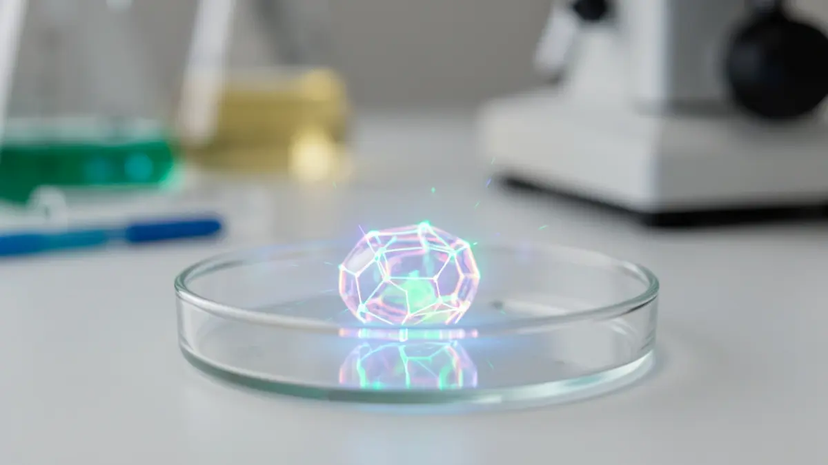 Imagen genérica de bioluminiscencia molecular en laboratorio.