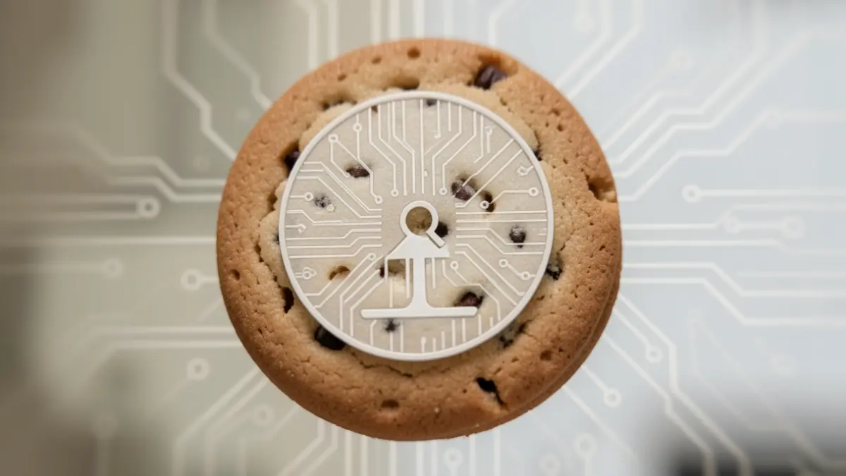 Imaxe xenérica de cookies informáticas e tecnoloxía dixital.