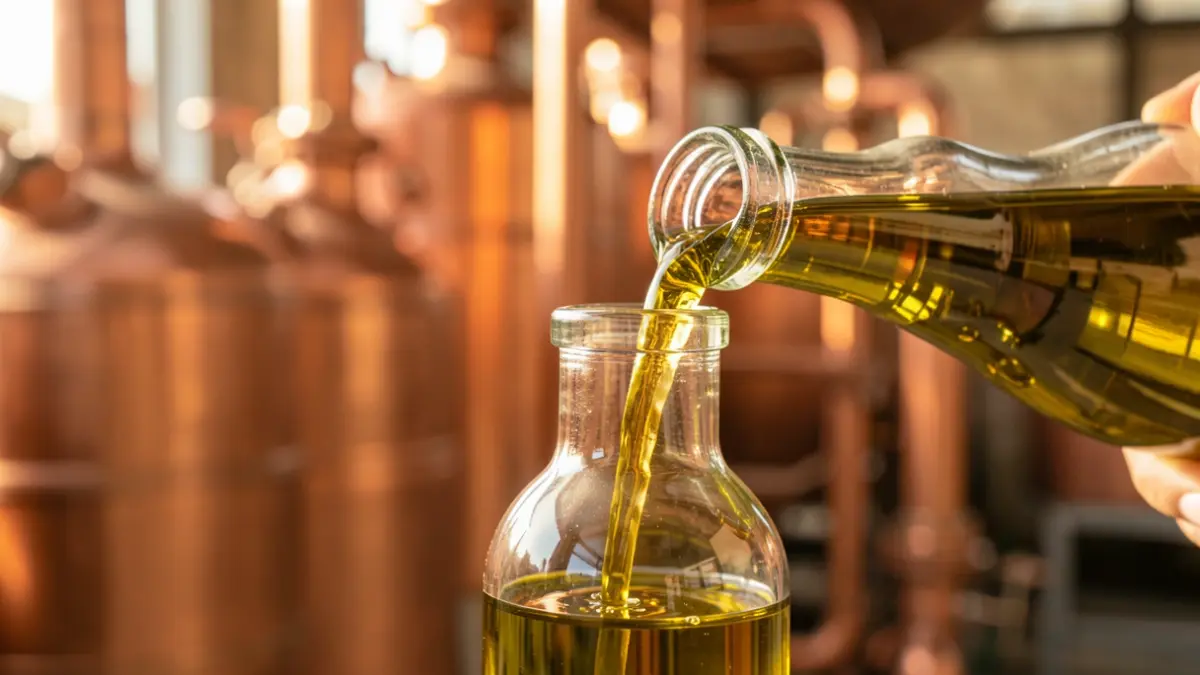 Imagen genérica de productos de exportación como aceite y manufacturas de cobre.