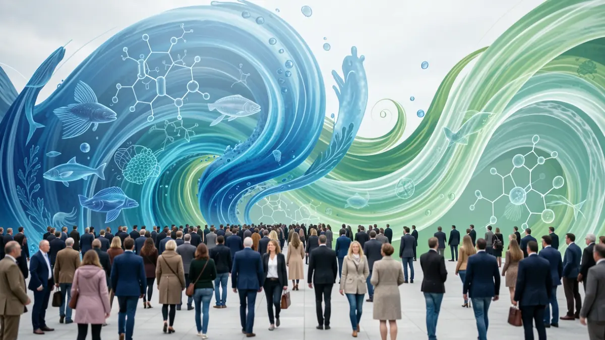 Imaxe xenérica de biotecnoloxía mariña e economía azul.